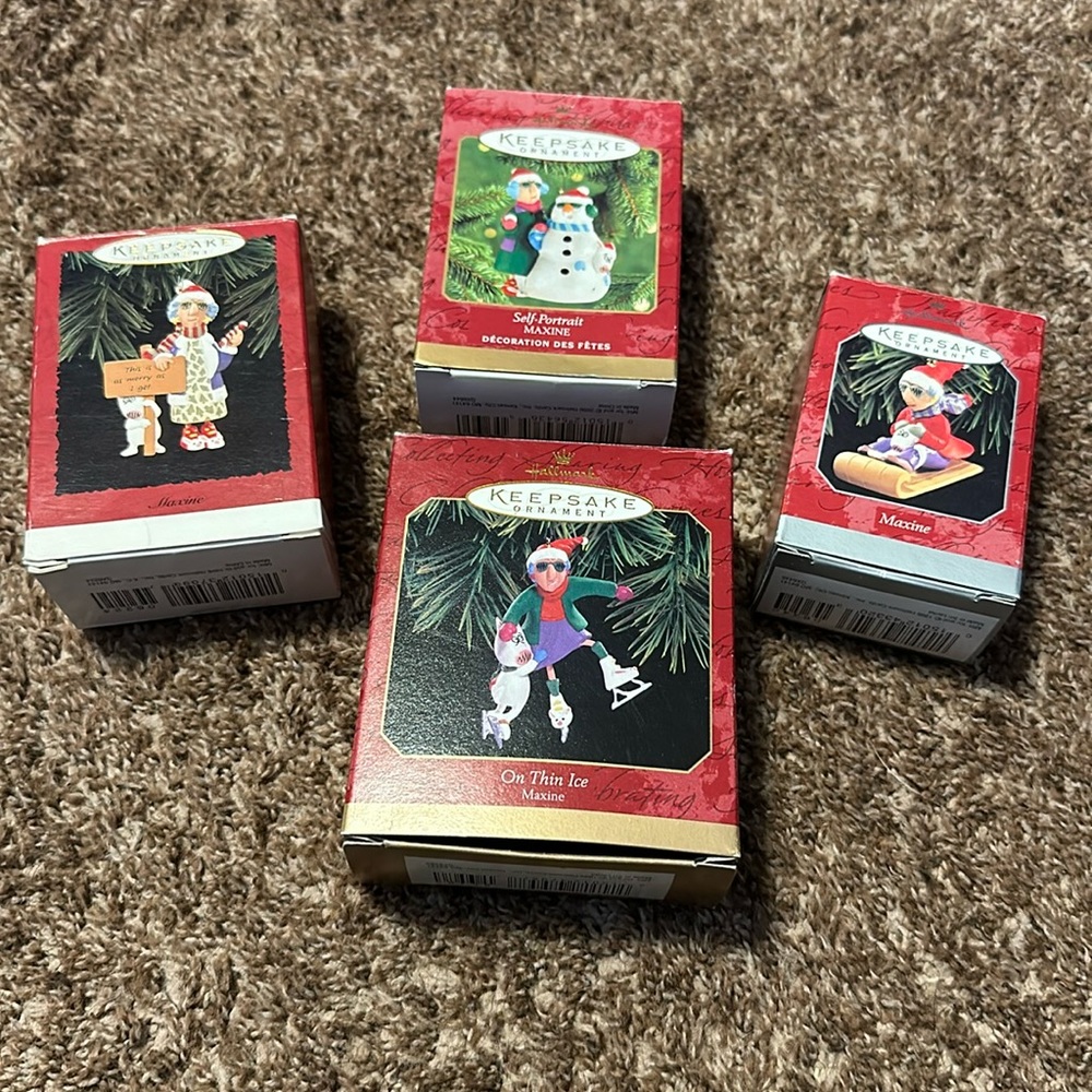 Lot of 4 Hallmark Keepsake Maxine Ornaments